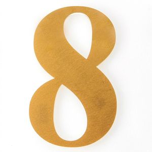 Número 8 Para Residência Acrílico 14,5cm 10mm Ouro Kami