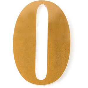 Número 0 Para Residência Acrílico 14,5cm 10mm Ouro Kami