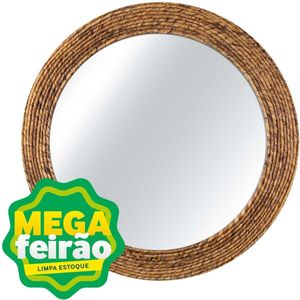 Espelho Decorativo E2G Design Corda Bananeira Redondo 40cm