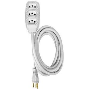 Extensão Elétrica Ilumi com Cabo Redondo Branco 20A 250V 3m