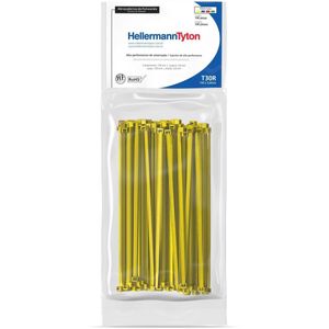 Abraçadeira de Nylon Hellermanntyton T30R Amarelo 150x3,6mm Pacote com 100 Unidades