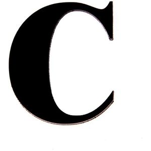 Letra Para Residência C Acrílico 4cm 4mm Preto Kami