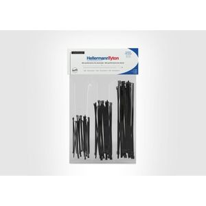 Abraçadeira de Nylon Hellermanntyton T18R/T30R/T50R Preto Pacote com 125 Unidades