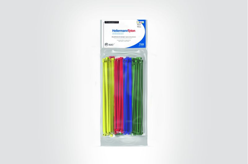 ABRACADEIRA-DE-NYLON-HELLERMANNTYTON-T50R-MIX-DE-CORES-200X46MM-PACOTE-COM-100-UNIDADES