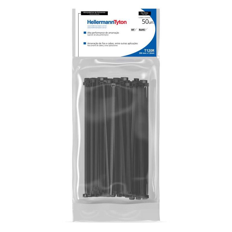 ABRACADEIRA-DE-NYLON-HELLERMANNTYTON-T120R-PRETO-390X76MM-PACOTE-COM-50-UNIDADES