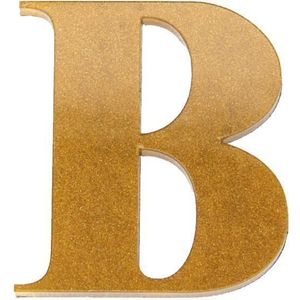 Letra Para Residência B Acrílico 4cm 4mm Ouro Kami