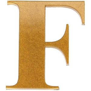 Letra Para Residência F Acrílico 4cm 4mm Ouro Kami