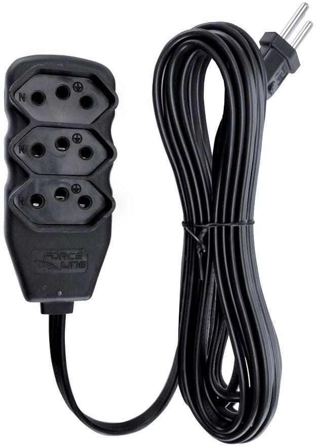 EXTENSAO-ELETRICA-FORCE-LINE-3-TOMADAS-SLIM-TRIPOLAR-5M-10A-PRETO