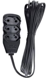 EXTENSAO-ELETRICA-FORCE-LINE-3-TOMADAS-SLIM-BIPOLAR-3M-10A-PRETO