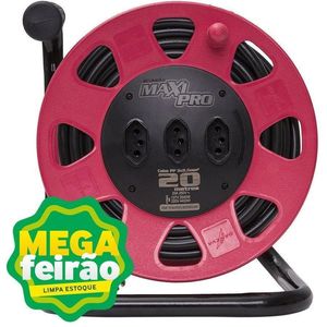 Extensão Elétrica Maxipro PP Legrand DN1546 3X2,50 2 Polos e 1 Tomada 20A 20M Vermelho