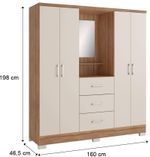 GUARDA-ROUPA---ROUPEIRO-4-PORTAS-3-GAVETAS-COM-ESPELHO-ROMA-CARRARO-FREIJO-E-OFF-WHITE