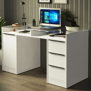 Escrivaninha 1 Porta e 3 Gavetas Madesa Chicago Branco