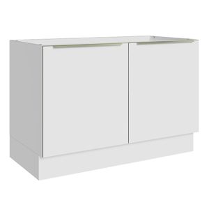 Balcão Gabinete de Pia Madesa Lux 120 cm 2 Portas (Sem Tampo) Branco/Branco Veludo