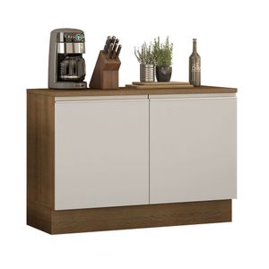 Balcão de Pia Madesa Glamy 120 cm 2 Portas (Com Tampo) Rustic/Branco
