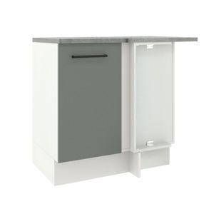 Balcão de Canto Madesa Agata 1 Porta Branco/Cinza