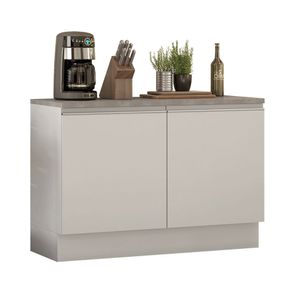 Balcão de Pia Madesa Glamy 120 cm 2 Portas (Com Tampo) Branco