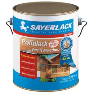 Verniz Sayerlack Poliulack Marítimo Transparente Brilhante 3,6L