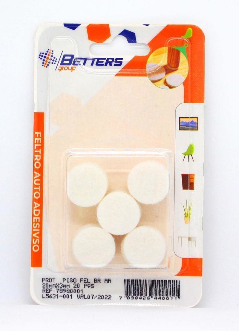 Feltro-Protetor-de-Piso-Para-Uso-em-Moveis-em-Geral-Betters-Circular-Branco-20x3mm
