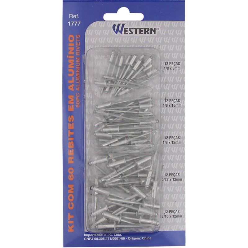 REBITES-DE-ALUMINIO-WESTERN-DIVERSOS-TAMANHOS-PACOTE-COM-60-UNIDADES