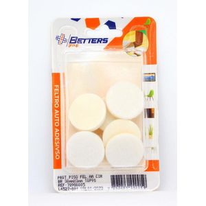Feltro Protetor de Piso Para Uso em Móveis em Geral Betters Circular Branco 30x3mm