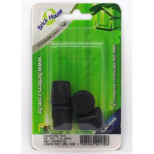 Ponteira Para Proteção Pé de Móveis Interna Betters PVC Preta 7/8"