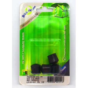 Ponteira Para Proteção Pé de Móveis Externa Betters PVC Preta 1/2"