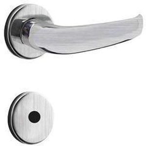 Fechadura Papaiz Standard Para Porta Banheiro Cromo Acetinado com Roseta 40mm