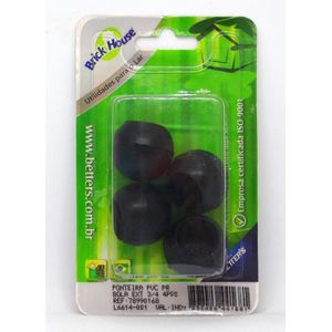 Ponteira Para Proteção Pé de Móveis Externa Betters PVC Bola Preta 3/4"