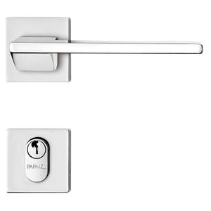 Fechadura Papaiz Squadro Para Porta Entrada Acetinado Comum com Roseta 55mm