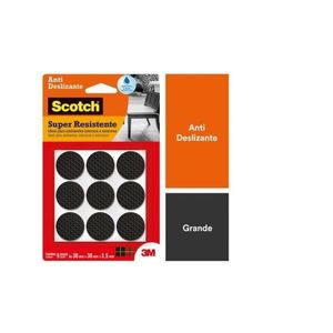 Protetor Antideslizante 3M Scotch Redondo Preto Grande Cartela com 9 Unidades