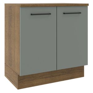Balcão Madesa Agata 80 cm 2 Portas Rustic/Cinza