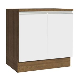 Balcão Madesa Glamy 80 cm 2 Portas Rustic/Branco