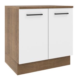 Balcão Madesa Agata 80 cm 2 Portas Rustic/Branco
