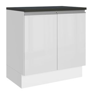 Balcão Madesa Acordes 100% MDF 80 cm 2 Portas Branco Brilho