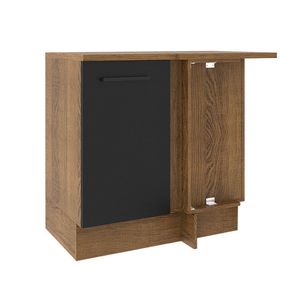 Balcão de Canto Madesa Agata 1 Porta Rustic/Preto