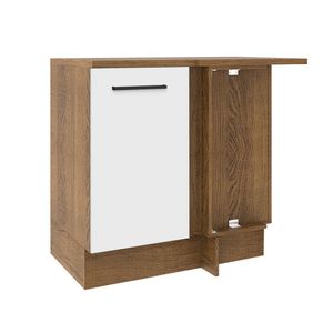 Balcão de Canto Madesa Agata 1 Porta Rustic/Branco