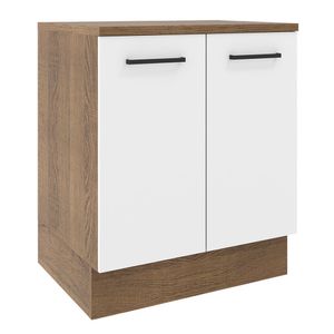 Balcão de Cozinha Madesa Agata 70 cm 2 Portas Rustic/Branco