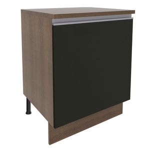 Balcão Madesa Glamy 60 cm 1 Porta Rustic/Preto