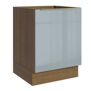 Balcão Madesa Lux 60 cm 1 Porta (Sem Tampo) Rustic/Cinza