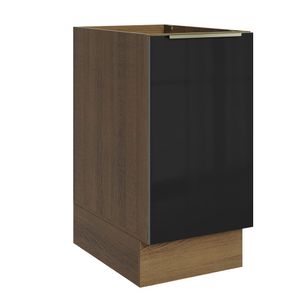 Balcão Madesa Lux 40 cm 1 Porta (Sem Tampo) Rustic/Preto