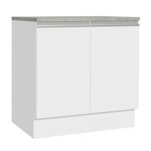 Balcão Madesa Glamy 80 cm 2 Portas Branco
