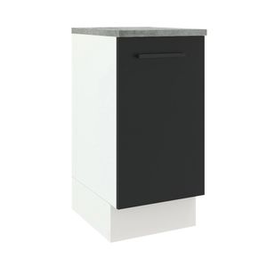 Balcão Madesa Agata 40 cm 1 Porta Branco/Preto