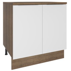 Balcão Madesa Stella 80 cm 2 Portas Rustic/Branco