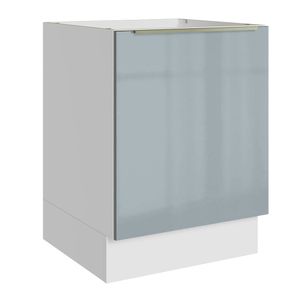 Balcão Madesa Lux 60 cm 1 Porta (Sem Tampo) Branco/Cinza