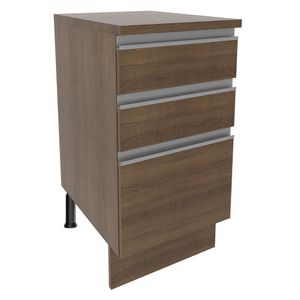 Balcão Madesa Glamy 40 cm 3 Gavetas Rustic