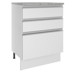 Balcão Madesa Glamy 60 cm 3 Gavetas Branco