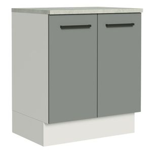 Balcão de Cozinha Madesa Agata 70 cm 2 Portas Branco/Cinza