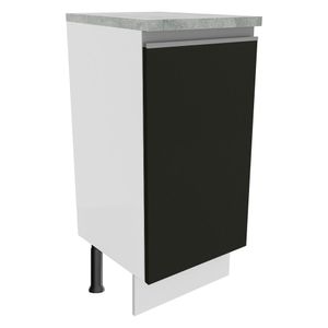 Balcão Madesa Glamy 35 cm 1 Porta Branco/Preto