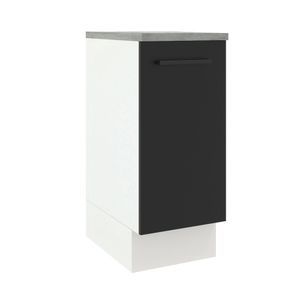 Balcão Madesa Agata 35 cm 1 Porta Branco/Preto