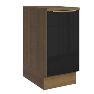 Balcão 40 cm 1 Porta Rustic/Preto Lux Madesa